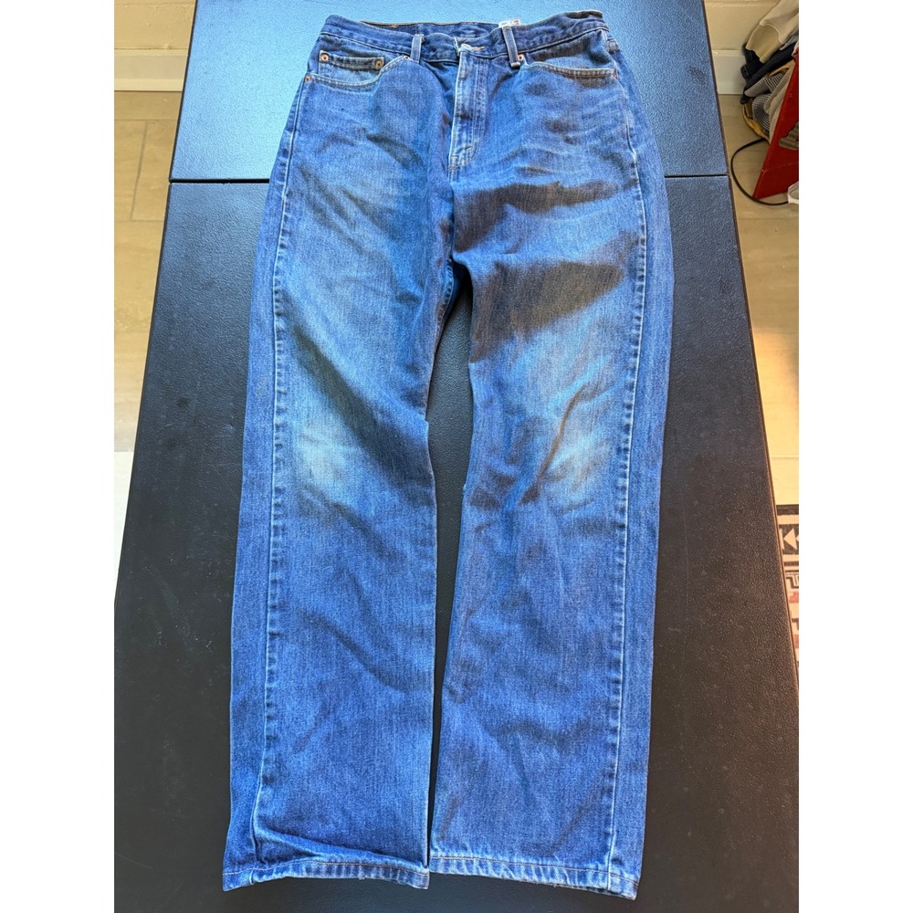 Levis 505 Regular Fit Jeans Mens 33x32 Medium Wash Blue Straight Leg Denim